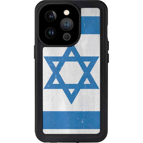 Israel Flag Distressed iPhone 15 Pro Waterproof Case